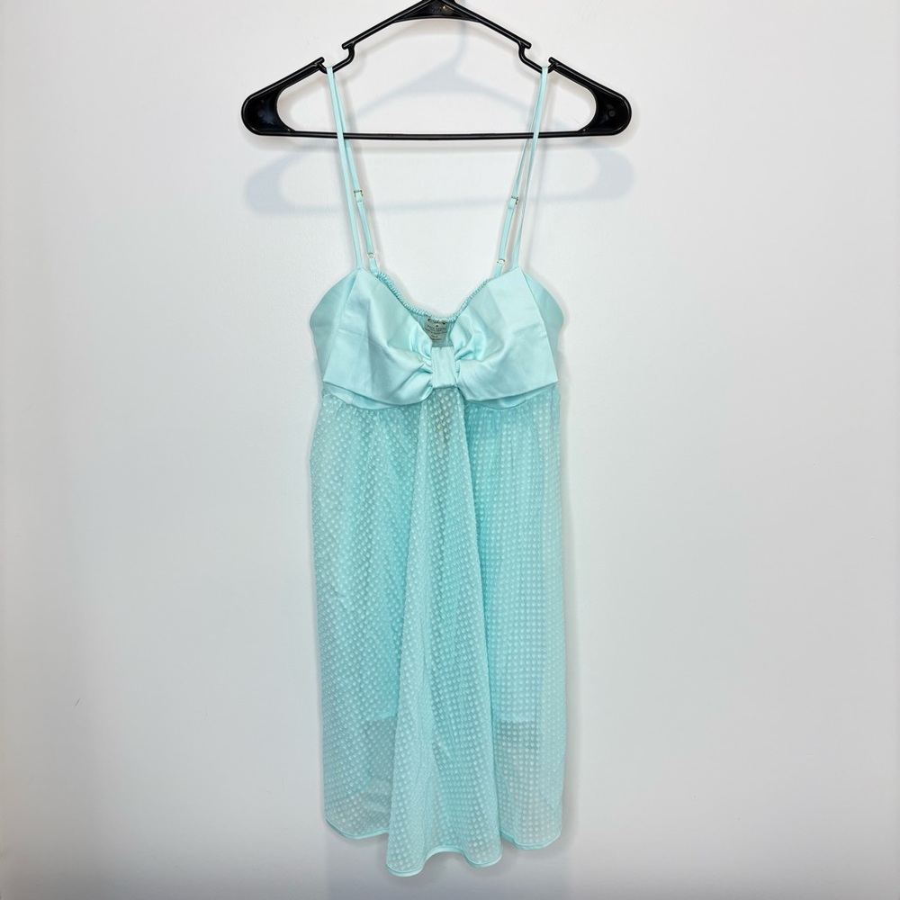 Kate Spade Light Blue Chemise - New With Tags Sheer Bow Nightie - Size Medium